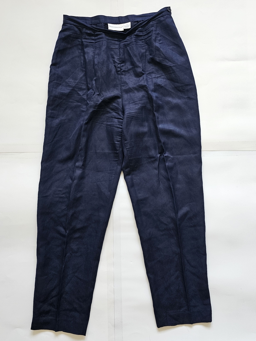 Worthington Dark Navy Pleated Trousers